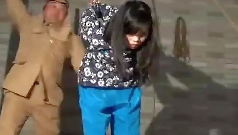 Sexy blonde girl's ass in a stripper