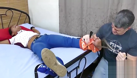 Hot blonde babe gets her tight pussy pounded