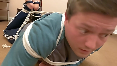 Sexy dark brown hair shows off her slave